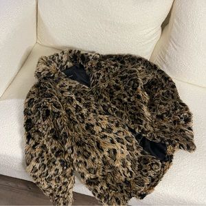 Cheetah print faux fur coat